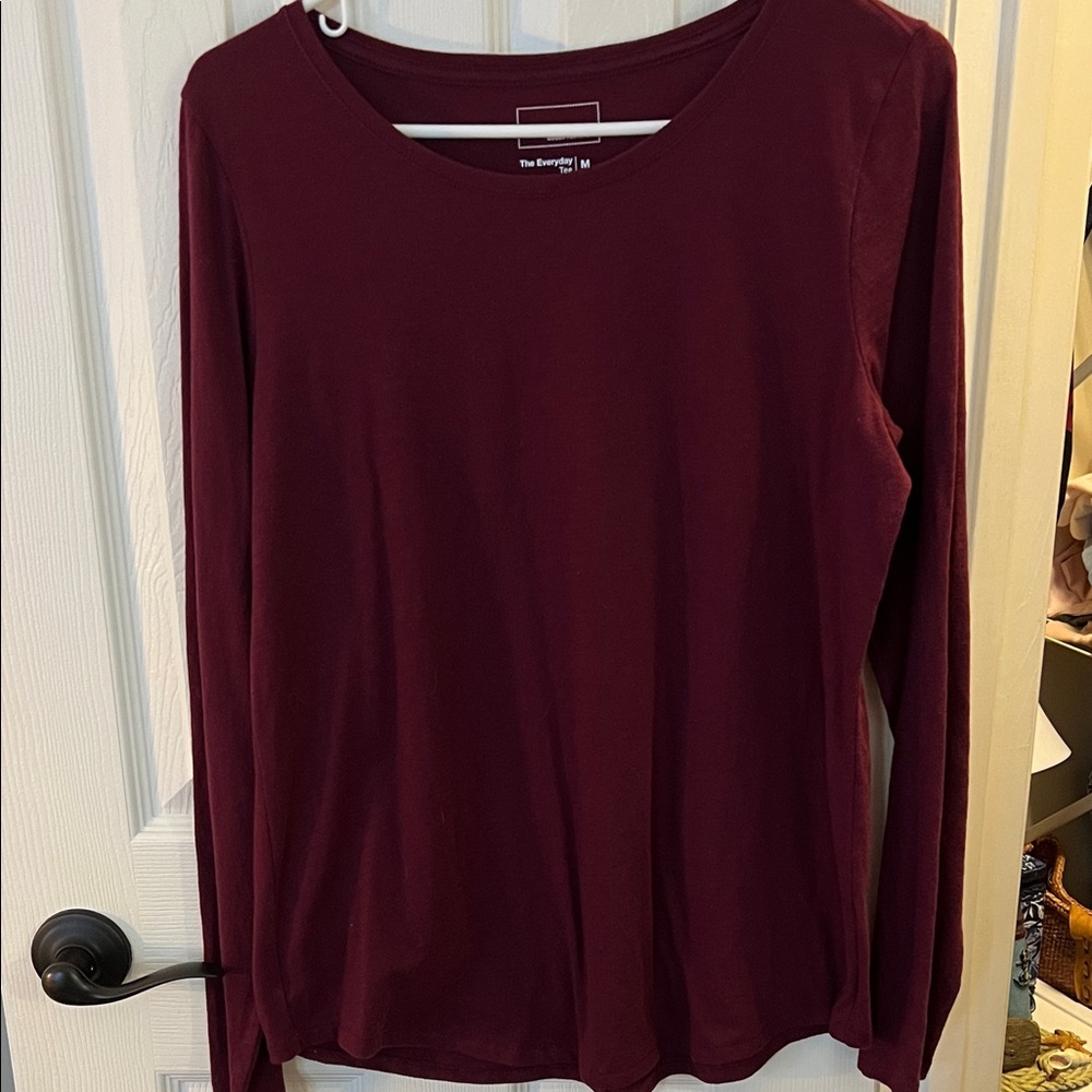 Sonoma Long Sleeve Top - Deep Burgundy; Size Medium